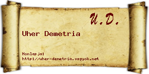 Uher Demetria névjegykártya
